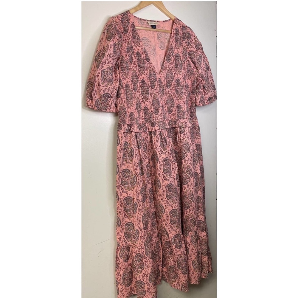 Plus size Cottage-core Paisley midi dress